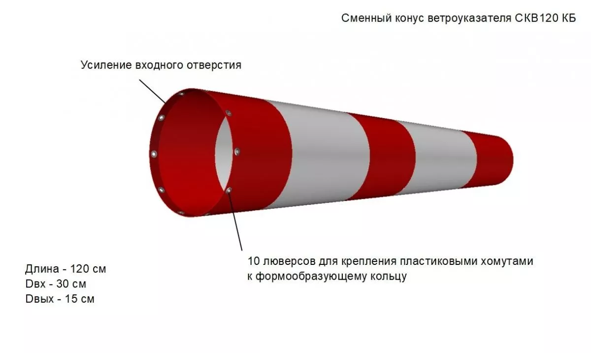 Конус ветроуказатель СКВ120 КБ купить с доставкой по России, по выгодной  цене — парапланерный клуб ParaDrive